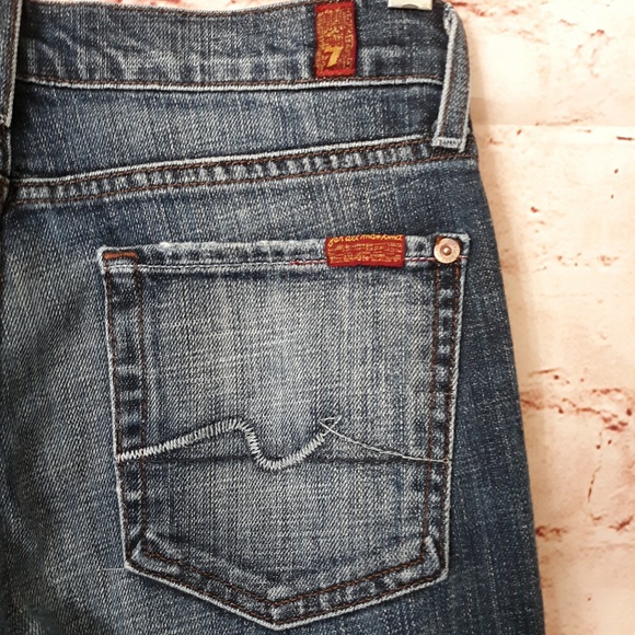 7FAMK Bootcut Denim Mid Rise Blue Jeans Sz 27 - Picture 5 of 8